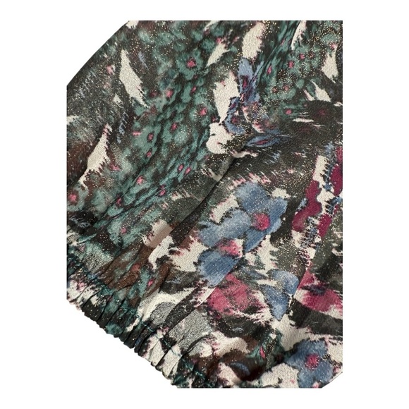 Lane Bryant Green Metallic V Neck Billowy Sleeve Womens Size 22 - Picture 10 of 16